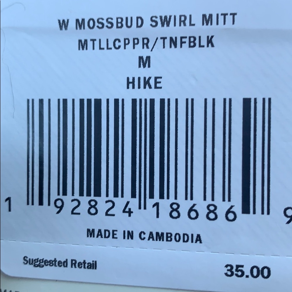 NWT THE NORTH FACE COPPER/BLACK METALLIC MITTENS - Picture 3 of 4